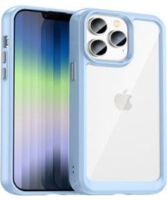 iLike Apple  iPhone 14 Pro Max hard case with a gel frame Translucent Blue