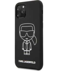 Karl Lagerfeld Apple  iPhone 11 Pro Silicone Ikonik White Outline Black