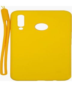 Evelatus Huawei  P30 Lite Soft Touch Silicone Case with Strap Yellow
