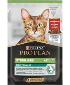 PURINA Pro Plan Adult Sterilised Maintenance Beef in gravy - wet cat food - 85g