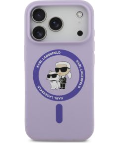 Karl Lagerfeld Liquid Silicone Karl and Choupette MagSafe Case Aizsargapvalks priekš Apple iPhone 17 Pro