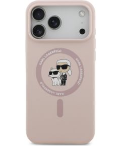 Karl Lagerfeld Liquid Silicone Karl and Choupette MagSafe Case Aizsargapvalks priekš Apple iPhone 17 Pro Max