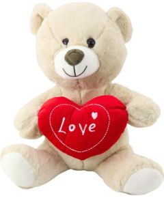 Leantoys Pluszowa Maskotka Przytulanka Miś z Sercem Kremowy Beżowy 30cm LEAN Toys
