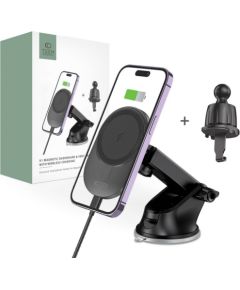 Tech-Protect   Tech-Protect MM15W-V1 Car Phone Holder with MagSafe 15W Wireless Charger for Cockpit/Air Vent - Black