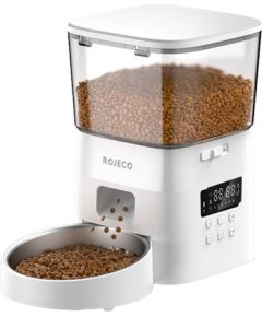 Rojeco 2L Automatic Pet Feeder Button Version (White)
