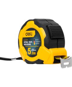 Steel Measuring Tape 5m/25mm Deli Tools EDL3797Y(yellow)