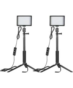 Kit Neewer ZC-10S two lamps LED + filters + tripods Foto studijai