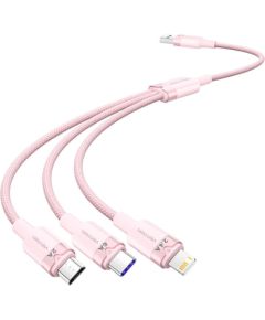 USB 2.0 A to 3-in-1 6A cable Vention CTRPG 1.5M (pink)