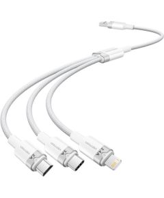 USB 2.0 A to 3in1 3A cable Vention CTPWG 1.5M (white)