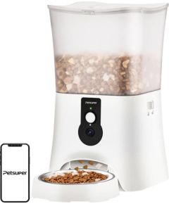 Smart food dispenser with camera Petsuper PF01-2 WiFi 5L (white)