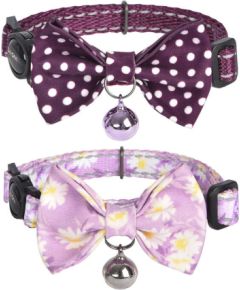 Collar set Dogness for cats 2 pcs (Calamus Purple/Polka Dot Purple)