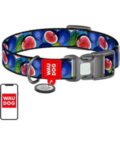 Waudog "Fig" nylon dog collar with QR code, size XL