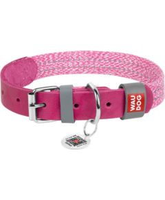 Classic Dog collar with QR code Waudog size M pink