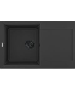 Reginox virtuves izlietne Bari 10, viena bļoda ar plauktu, 790x500 mm, nero black