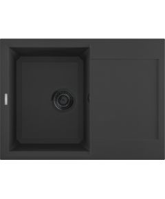 Reginox virtuves izlietne Bari 5, viena bļoda ar plauktu, 680x500 mm, nero black