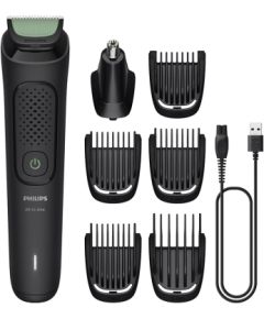 PHILIPS MG3920/15 Multigroom series 3000 trimmeris (7-in-1), melns ar zaļu