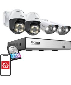 IP Camera ZOSI 2 pcs C296 WiFi 5MP & 2 pcs C182 WiFi 8MP + NVR 8ch + 2TB HDD
