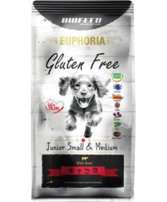 BIOFEED Euphoria Gluten Free Junior small & medium Beef - dry dog food - 12kg
