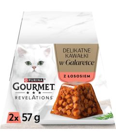 PURINA Gourmet Revelations Chunks in jelly with salmon - wet cat food - 2x57g