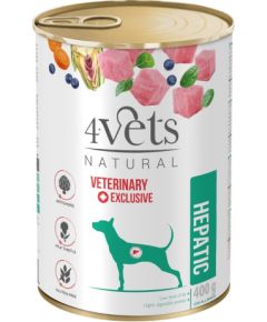 4VETS Natural Hepatic Dog  - wet dog food -  400 g