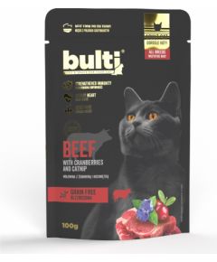 BULTI Superfoods Beef with cranberries and catnip - wet cat food - 100g