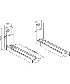 Maclean MC-915 W Universal Microwave Oven Bracket Holder Wall Mount Adjustable White Space Saving 30kg