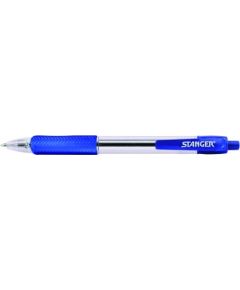 STANGER  Ball Point Pens 1.0 Softgrip retractable, blue, 10 pcs 18000300038