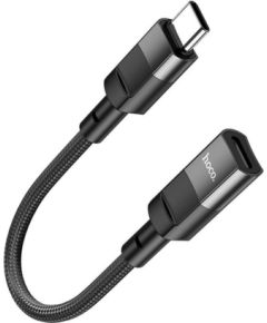 Hoco   Adapter OTG USB C to Lightning Hoco 3A 0,1 m U107 black Data USB kabeļi