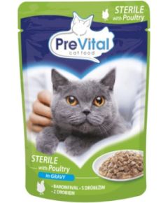PREVITAL Cat Food Sterile Poultry in Sauce - Wet Cat Food - Pouch 100 g