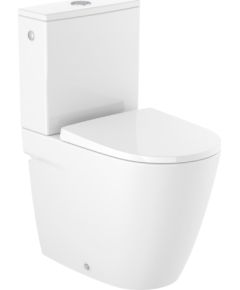 Roca pods ar QR/SC vāku Ona compact rimless, universāls izvads, pievads no apakšas, balts