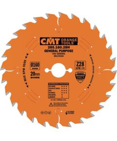 Universālais griešanas disks CMT 285; 160X2,2X20; Z28; 15°