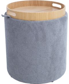 Tumba / galds HIRO D34,5xH37cm, pelēks, ar uzglabāšanās vietu un paplāti
