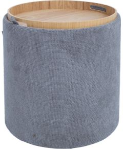 Tumba / galds HIRO D39xH44cm, pelēks, ar uzglabāšanās vietu un paplāti
