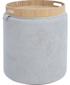 Tumba / galds HIRO D34,5xH37cm, bēšs, ar uzglabāšanās vietu un paplāti