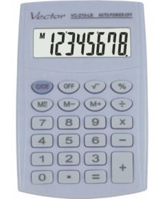 Vector KAV VC-210 LB pocket calculator, 8 digits, 64x98.5 mm, light blue