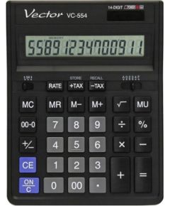 Vector KAV VC-554x Office Calculator, 14-digit, 153x199mm, black