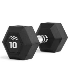 Hantla gumowana tiguar HEX 10 kg | trening siłowy, funkcjonalny, cross