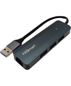 Extradigital Aдаптер USB-A - 3x USB 3.0, RJ45