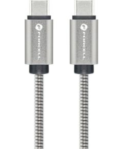 Forcell   FORCELL F-ENERGY Metal C239 cable Type C to Type C PD QC4.0 5A 100W E-mark 1 m silver