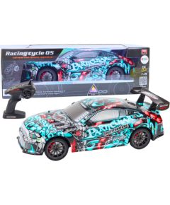 Leantoys Large Remote Controlled RC Sports Car 1:8 Lights Sounds Graffiti