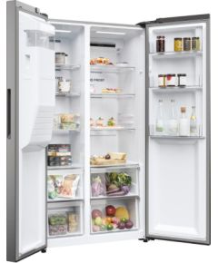 Haier SBS 90 Serie 5 HSR5918DIMP Free-standing double-sided fridge-freezer combination 511 l D Platinum, stainless steel