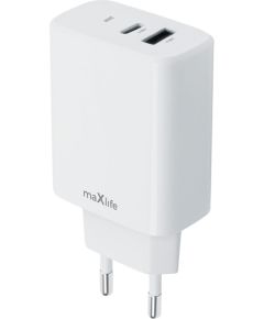 Maxlife MXTC-10-20AC Mobilo telefonu lādētājs Type C + USB 20W