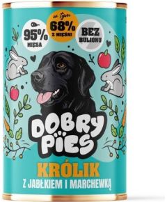 4vets DOBRY PIES Królik z jabłkiem i marchewką mokra karma dla psa 400g