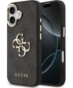 Guess Apple  iPhone 17 PU Leather 4G Metal Logo Gold Frame MagSafe Case Black