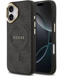 Guess Apple  iPhone 17 PU Leather 4G Gold Frame MagSafe Case Black
