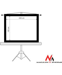 Maclean Projection Screen with Tripod Stand 200x150 MC-595 na stojaku 100 "4: 3