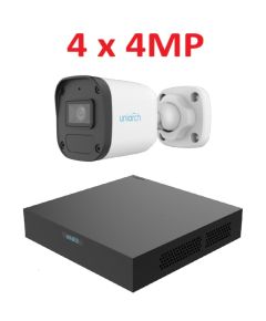 Uniarch 4MP IP videonovērošanas komplekts ar PoE (NVR + 4 bullet kameras)