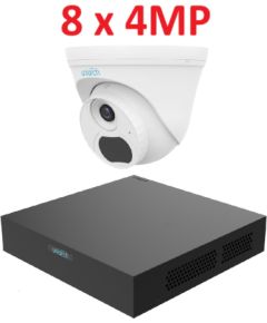 Uniarch 4MP IP videonovērošanas komplekts ar PoE (NVR + 8 kupola kameras)