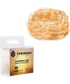 Ziemassvētku eglītes lampiņas 20 LED Springos CL0026 ar baterijām darbinādami