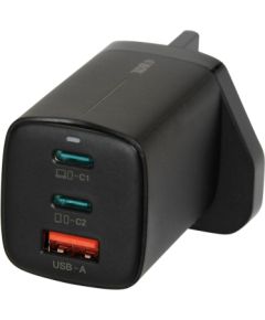 iBOX C-65 Black, GaN 65W universal charger UK plug